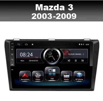 Mazda 3 2003-2009 radio navigatie 9 inch android 11 dab+