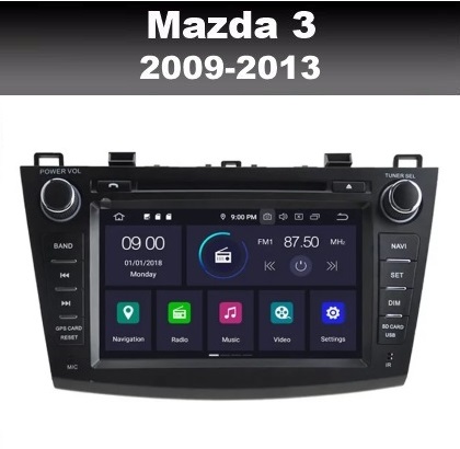 Mazda 3 2009-2013 radio navigatie 8inch android 10 wifi carkit dab+