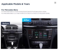 Mercedes EKlasse W211 CLS W219 radio navigatie 8inch android 14 wifi dab+ apple carplay