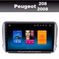 Peugeot 208 2008 radio navigatie 10,2 inch android 10 octacore dab+