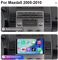 Mazda 5 2005-2010 radio navigatie android 14 dab+ apple carplay/ android auto