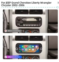 Chrysler Grand Voyager PTCruiser Sebring radio navigatie android 14 dab+ apple carplay