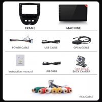 Peugeot 107 2005-2014 radio navigatie 10,1inch android 14 wifi dab+ apple carplay