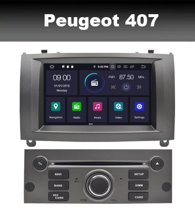 Peugeot 407 radio navigatie carkit 8inch wifi android 11 dab+ carplay