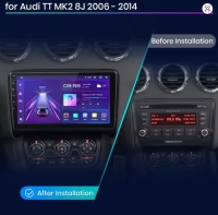 Radio navigatie geschikt voor Audi TT 2006-2014 9inch android 14 wifi dab+ apple carplay
