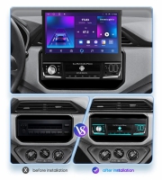 1din klapscherm radio navigatie 7inch android 12 wifi dab+ apple carplay