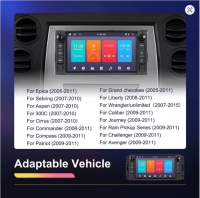 Jeep Cherokee Compass Wrangler Patriot radio navigatie android 14 dab+ apple carplay/ android auto