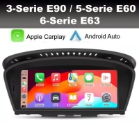 BMW 3serie E90 5serie E60 6serie E63 navigatie 8,8inch android 14 wifi dab+ apple carplay