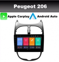Peugeot 206 radio navigatie 9inch android 11 wifi dab+ carplay