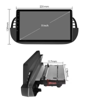 Fiat 500 2007-2015 radio navigatie 9inch android 15 dab+ apple carplay/ android auto