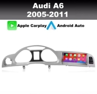 Navigatie geschikt voor Audi A6 2005-2011 android 14 carkit wifi dab+ 8,8inch apple carplay