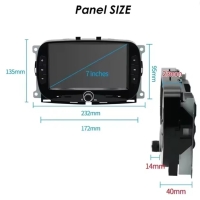 Fiat 500 2016-2019 radio navigatie android 14 dab+ apple carplay/ android auto