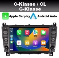 Mercedes CKlasse W203 GKlasse radio navigatie 8inch android 13 wifi dab+ apple carplay