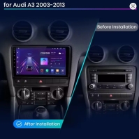 Radio navigatie geschikt voor Audi A3 2002-2012 carkit 8inch android 14 wifi dab+