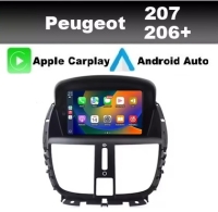 Peugeot 207 206+ radio navigatie 9inch android 14 wifi dab+ apple carplay