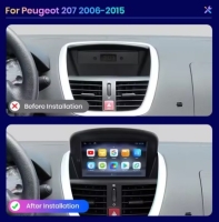 Peugeot 207 206+ radio navigatie 9inch android 14 wifi dab+ apple carplay