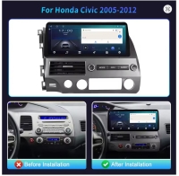 Honda Civic hybrid radio navigatie 12,3inch android 14 wifi carkit dab+ apple carplay