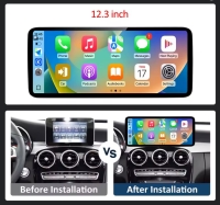 Mercedes CKlasse W205 GLC VKlasse navigatie 12,3inch android 14 dab+ apple carplay/ androidauto