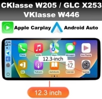 Mercedes CKlasse W205 GLC VKlasse navigatie 12,3inch android 14 dab+ apple carplay/ androidauto