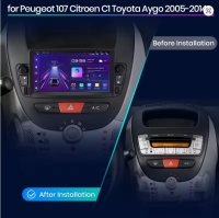 Peugeot 107 2005-2014 radio navigatie 7inch android 13 wifi dab+ apple carplay