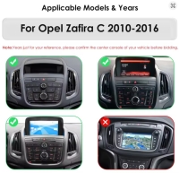 Opel Zafira 2011-2016 navigatie 9inch wifi android 14 dab+ carplay/androidauto