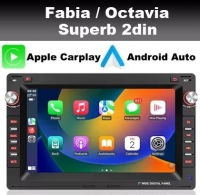 Navigatie geschikt voor Skoda Fabia Octavia android 13 apple carplay/androidauto