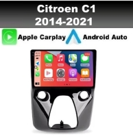 Citroen C1 2014-2021 radio navigatie 10,1inch android 14 wifi dab+ apple carplay