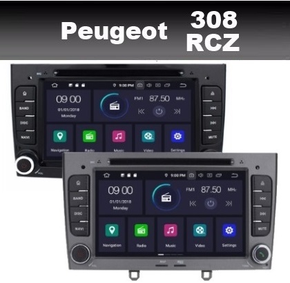 Peugeot 308 RCZ radio navigatie 7inch carkit android 10 wifi dab+ carplay