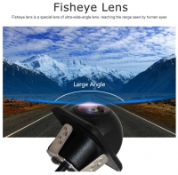Universele achteruitrijcamera FISHEYE in kleur met night vision zeer compact