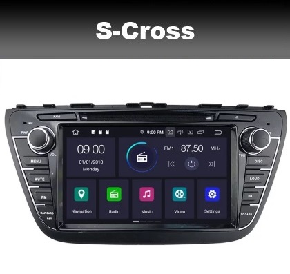 Suzuki S Cross radio navigatie android 10 wifi carkit dab+ 8inch