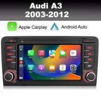 Radio navigatie geschikt voor Audi A3 2003-2012 7inch android 14 wifi dab+ apple carplay