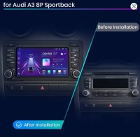 Radio navigatie geschikt voor Audi A3 2003-2012 7inch android 14 wifi dab+ apple carplay