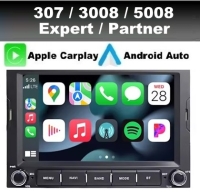 Peugeot 307 3008 5008 Partner Expert radio navigatie 7inch android 14 wifi dab+ apple carplay
