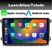 Radio navigatie geschikt voor Seat Leon Altea Toledo 9inch android 13 wifi dab+ apple carplay