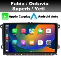Radio navigatie geschikt voor Skoda Fabia Octavia Superb Yeti 9inch android 13 wifi dab+ carplay